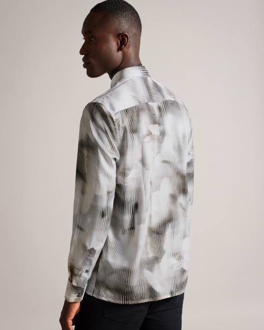 Ted Baker hombres 2ZFP1303 ropa camisa galmoy de manga larga con estampado floral multicolor