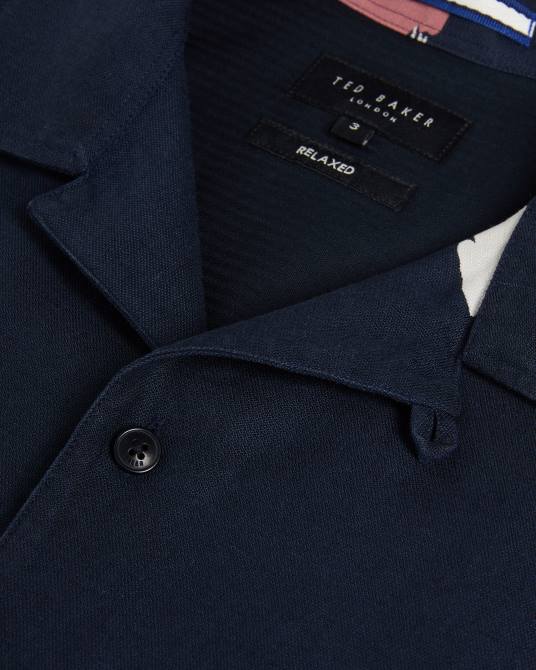 Ted Baker hombres 2ZFP1318 ropa camisa neele de manga corta con estampado floral Armada