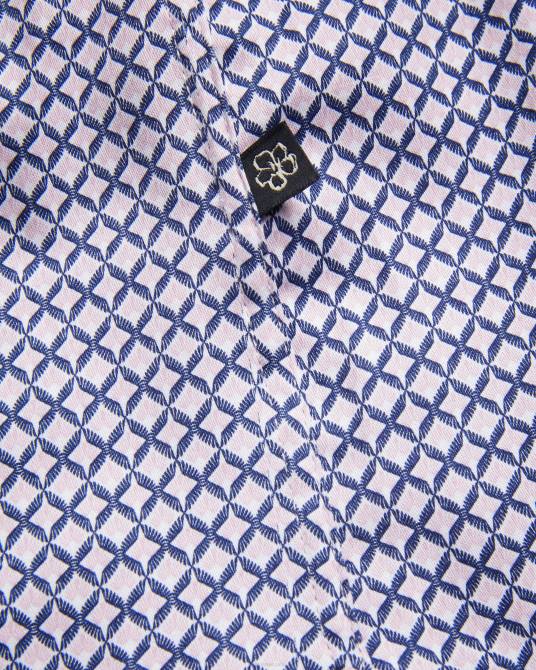 Ted Baker hombres 2ZFP1319 ropa camisa strisho de manga corta con estampado geométrico Rosa palido