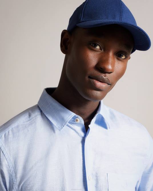 Ted Baker hombres 2ZFP1336 ropa camisa kingwel de manga larga en mezcla de lino azul claro