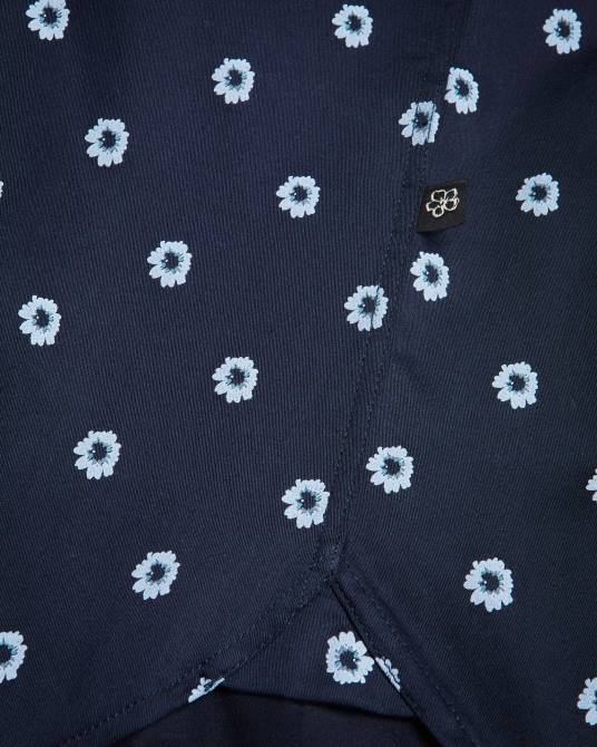 Ted Baker hombres 2ZFP1350 ropa camisa kymsho de manga corta con estampado floral Armada