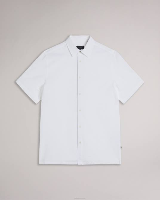 Ted Baker hombres 2ZFP1351 ropa camisa de sirsaca de manga corta stansho blanco