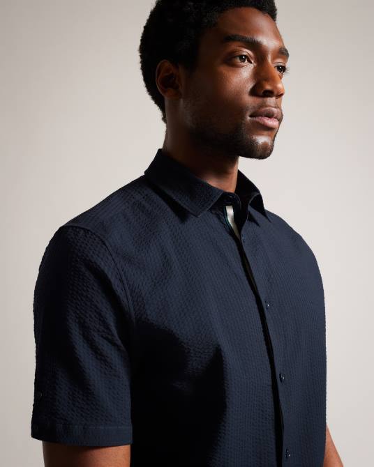 Ted Baker hombres 2ZFP1362 ropa camisa de sirsaca de manga corta stansho Armada