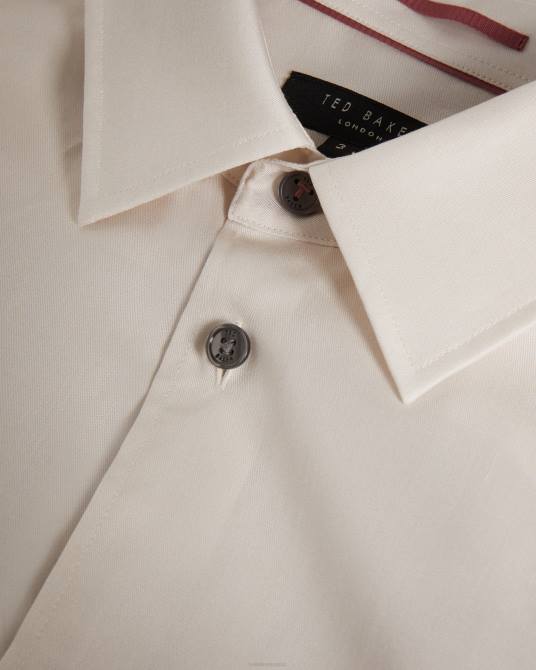 Ted Baker hombres 2ZFP1391 ropa camisa bushey de manga larga con borde botánico natural