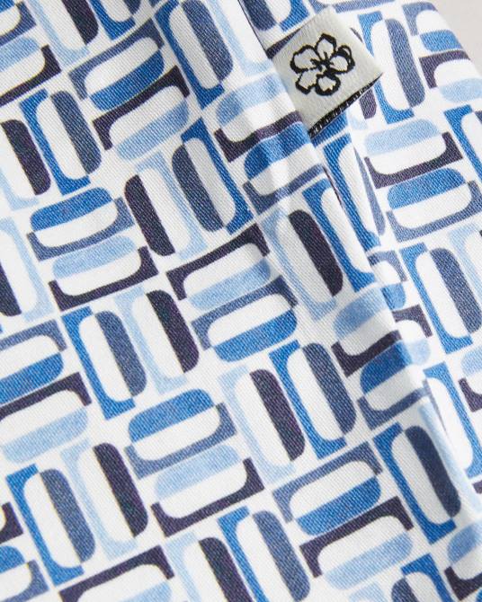 Ted Baker hombres 2ZFP1430 ropa camisa astun de algodón elástico de manga corta azul