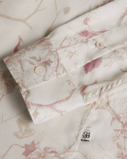 Ted Baker hombres 2ZFP1436 ropa camisa de lyocell botánico de manga larga millow natural