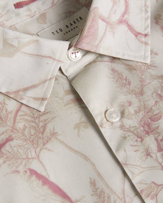 Ted Baker hombres 2ZFP1436 ropa camisa de lyocell botánico de manga larga millow natural