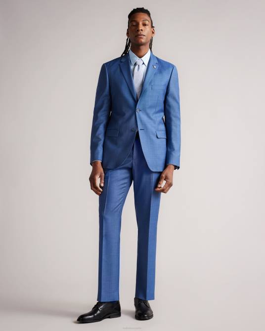 Ted Baker hombres 2ZFP1456 ropa Camisa Islass de manga larga y corte slim azul pálido