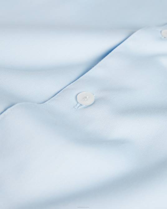 Ted Baker hombres 2ZFP1456 ropa Camisa Islass de manga larga y corte slim azul pálido