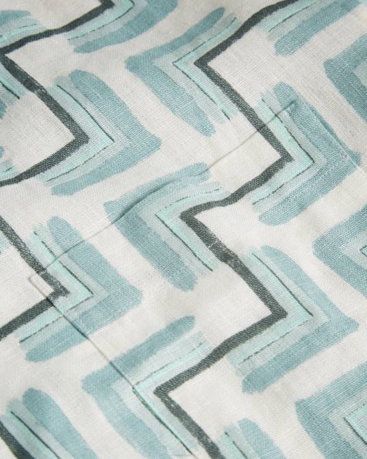 Ted Baker hombres 2ZFP1524 ropa camisa brecon ss retro con estampado geográfico cielo azul