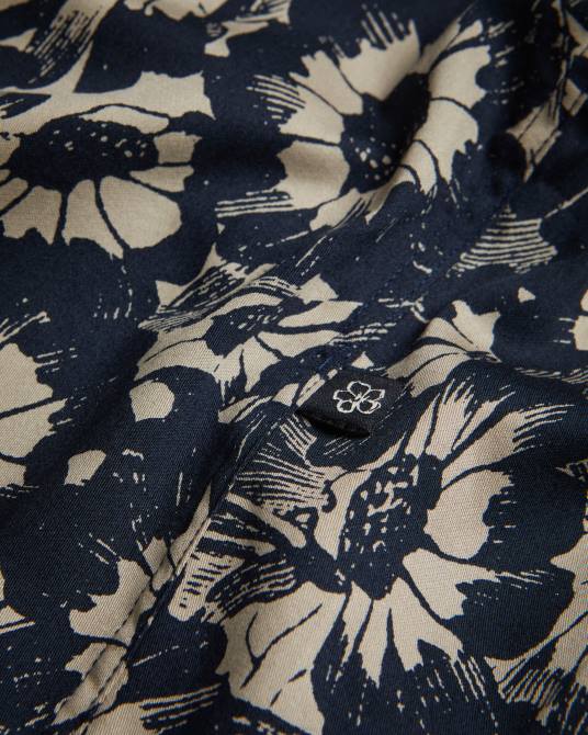 Ted Baker hombres 2ZFP1529 ropa camisa aibsho de manga corta con estampado floral broncearse