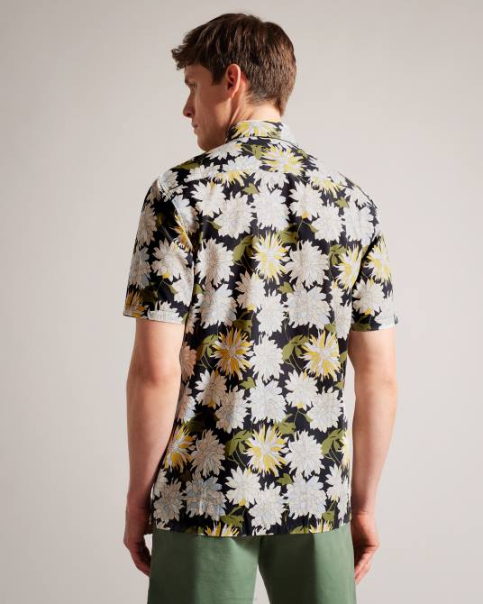 Ted Baker hombres 2ZFP1533 ropa camisa sallins de manga corta con estampado floral multicolor