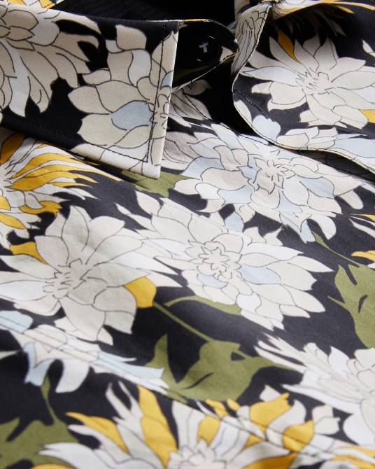 Ted Baker hombres 2ZFP1533 ropa camisa sallins de manga corta con estampado floral multicolor