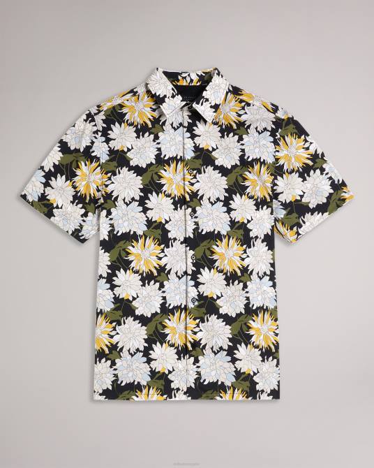 Ted Baker hombres 2ZFP1533 ropa camisa sallins de manga corta con estampado floral multicolor