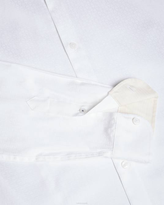 Ted Baker hombres 2ZFP1535 ropa camiseta letwell manga larga jacquard blanco