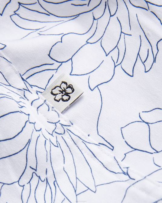 Ted Baker hombres 2ZFP1603 ropa camisa neale de manga larga con estampado floral blanco
