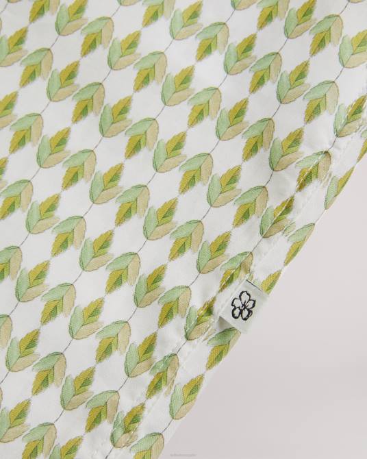 Ted Baker hombres 2ZFP1606 ropa camisa furbo manga corta micro hojas aceituna