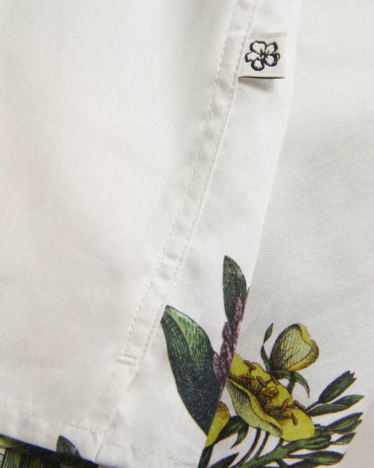 Ted Baker hombres 2ZFP1614 ropa camisa gort de manga corta con estampado botánico crudo