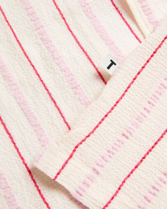 Ted Baker hombres 2ZFP1616 ropa camisa hillma ss seersucker a rayas rosa