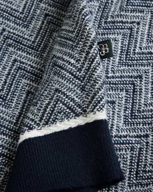 Ted Baker hombres 2ZFP1429 ropa camiseta nudla de punto en zig zag Armada