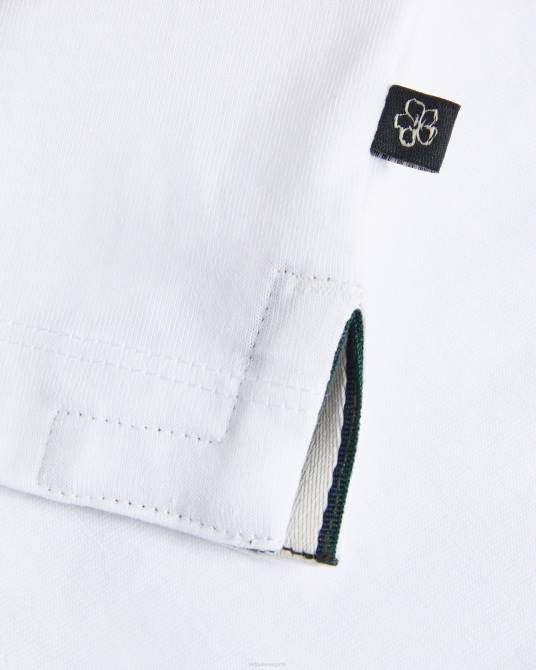 Ted Baker hombres 2ZFP1523 ropa camiseta farow de manga corta y ajuste regular con la marca blanco