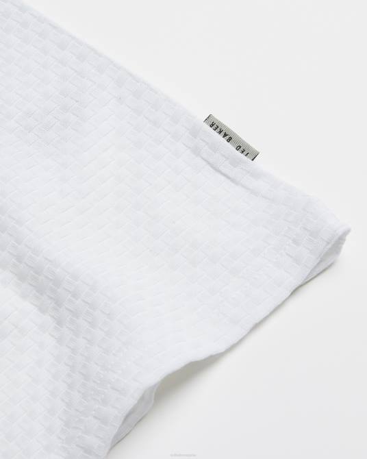 Ted Baker hombres 2ZFP1572 ropa camiseta de algodón con textura caramelo blanco