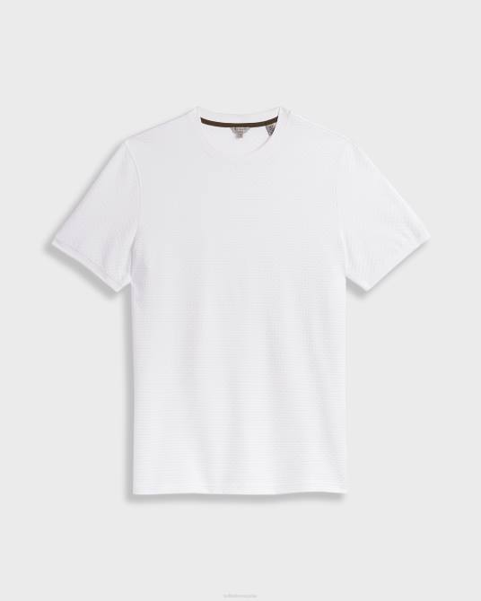 Ted Baker hombres 2ZFP1572 ropa camiseta de algodón con textura caramelo blanco