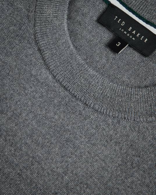 Ted Baker hombres 2ZFP1582 ropa camiseta de punto de manga corta senti carbón