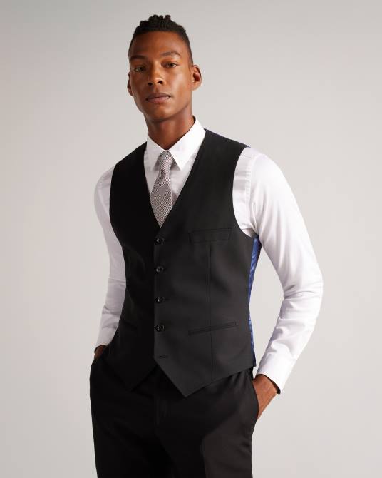 Ted Baker hombres 2ZFP1512 ropa chaleco central jvwscbl negro