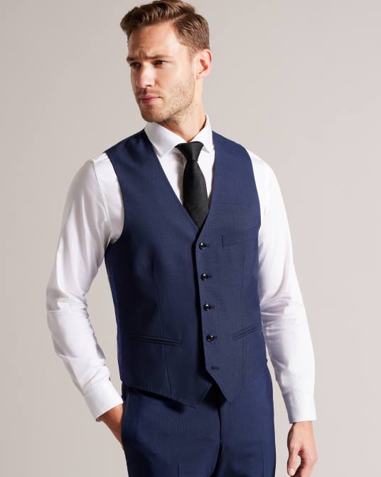 Ted Baker hombres 2ZFP1551 ropa chaleco central jvwscbl brt-azul