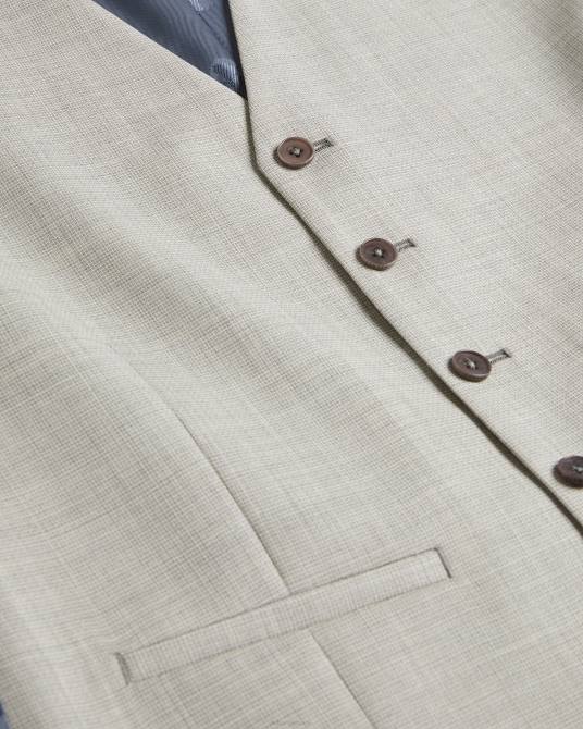 Ted Baker hombres 2ZFP1557 ropa chaleco cruzado de lana artimwr piedra