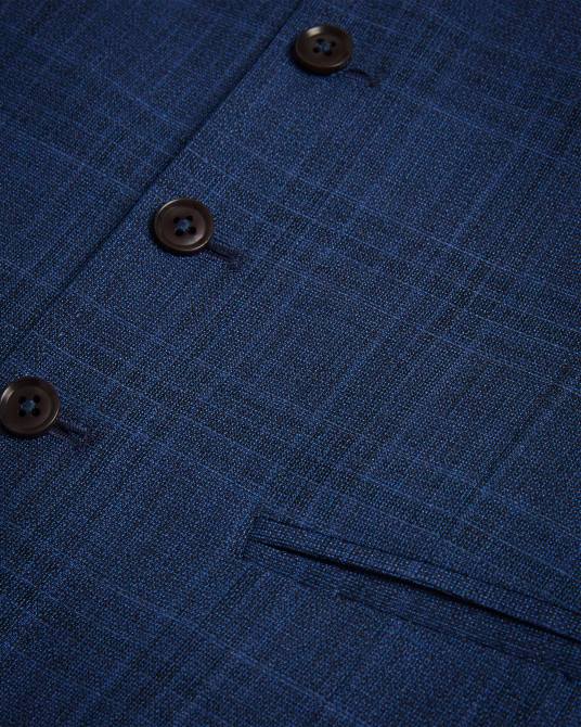 Ted Baker hombres 2ZFP1585 ropa chaleco a cuadros azul marino drydenw Armada