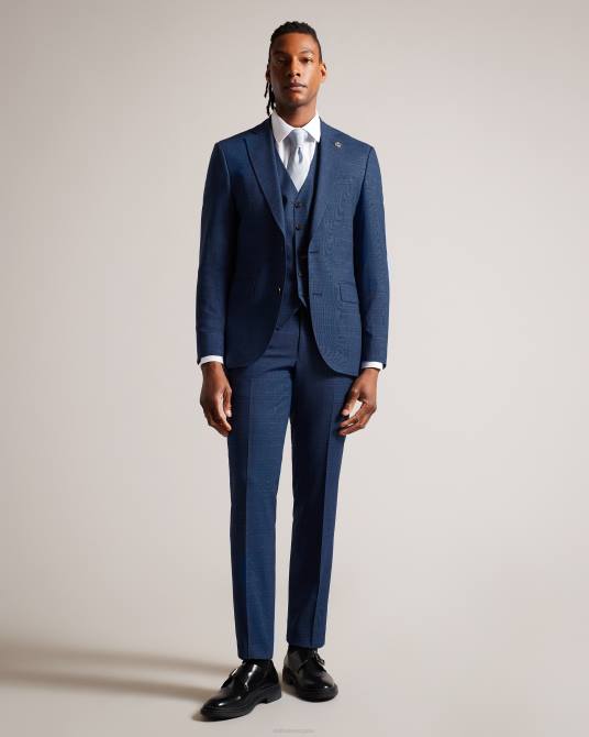 Ted Baker hombres 2ZFP1585 ropa chaleco a cuadros azul marino drydenw Armada