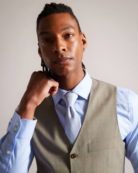 Ted Baker hombres 2ZFP1615 ropa chaleco de piel de tiburón de lana alconaw natural