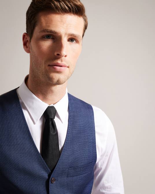 Ted Baker hombres 2ZFP1619 ropa chaleco de lana azul marino upsalaw Armada