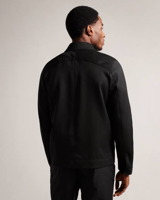 Ted Baker hombres 2ZFP1212 ropa filtyj chaqueta de lana con mangas raglán negro