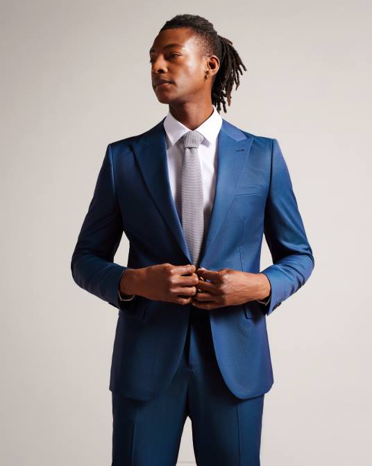 Ted Baker hombres 2ZFP1214 ropa chaqueta atlowj con botonadura simple azul brillante
