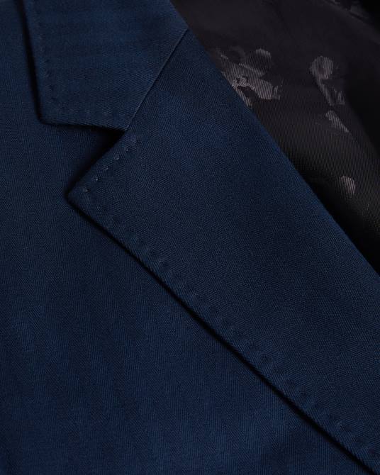 Ted Baker hombres 2ZFP1230 ropa Chaqueta de traje shakerj de algodón y lino a rayas Armada