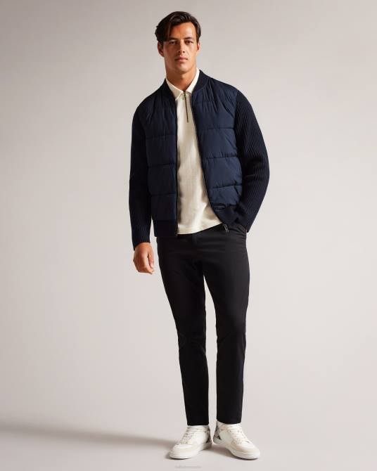 Ted Baker hombres 2ZFP1233 ropa Spores chaqueta acolchada de manga larga con cremallera Armada