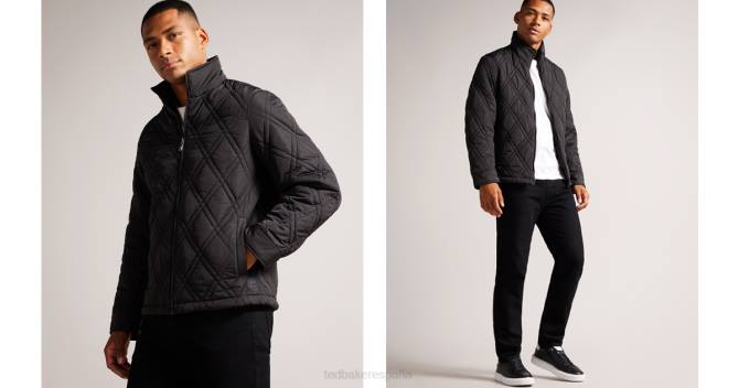 Ted Baker hombres 2ZFP1241 ropa chaqueta acolchada impermeable manby negro