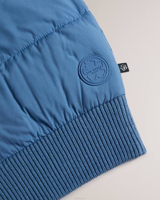 Ted Baker hombres 2ZFP1247 ropa Spores chaqueta acolchada de manga larga con cremallera azul medio
