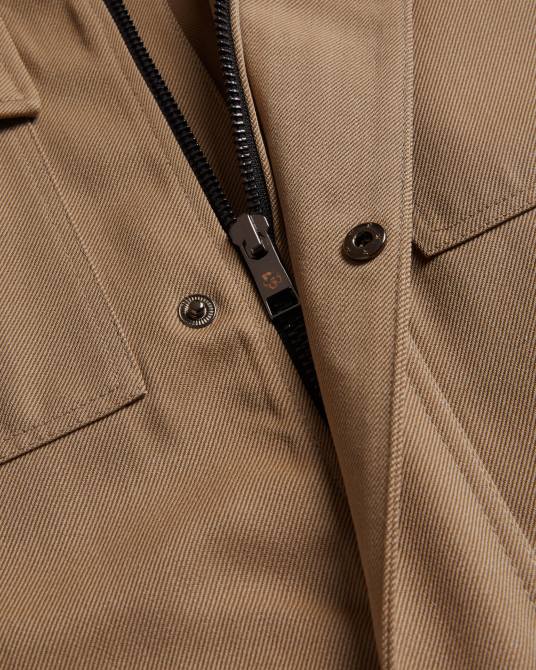 Ted Baker hombres 2ZFP1260 ropa chaqueta finnj de pura lana con mangas raglán natural