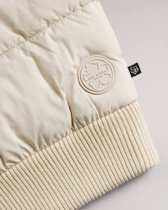 Ted Baker hombres 2ZFP1282 ropa Spores chaqueta acolchada de manga larga con cremallera natural