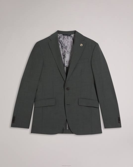 Ted Baker hombres 2ZFP1355 ropa Chaqueta de traje richanj de piel de tiburón de pura lana caqui