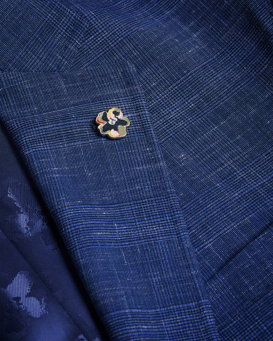 Ted Baker hombres 2ZFP1359 ropa Chaqueta de traje audenj a cuadros de lana y lino Armada