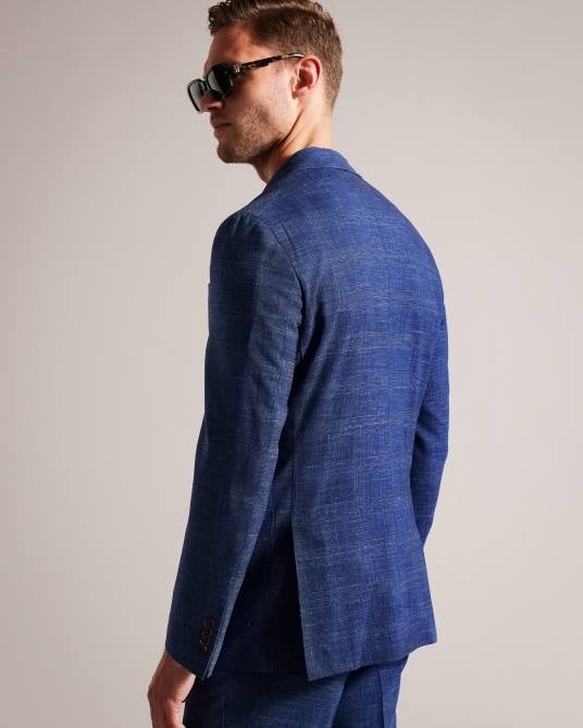 Ted Baker hombres 2ZFP1359 ropa Chaqueta de traje audenj a cuadros de lana y lino Armada