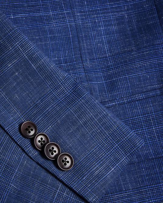 Ted Baker hombres 2ZFP1359 ropa Chaqueta de traje audenj a cuadros de lana y lino Armada