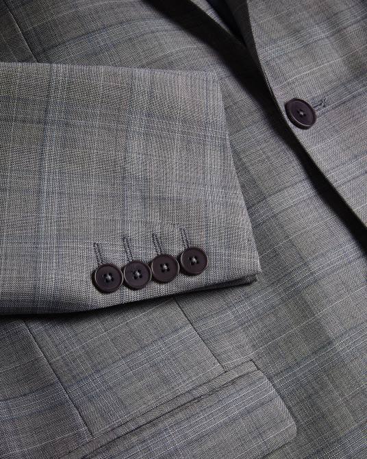 Ted Baker hombres 2ZFP1374 ropa chaqueta a cuadros en mezcla de lana de elgoljs gris