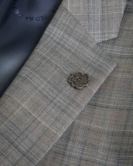 Ted Baker hombres 2ZFP1374 ropa chaqueta a cuadros en mezcla de lana de elgoljs gris