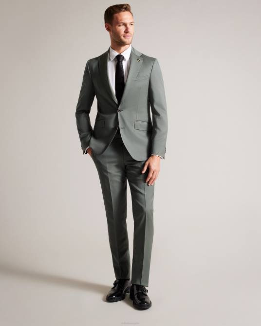 Ted Baker hombres 2ZFP1387 ropa chaqueta de traje lappej de pura lana verde